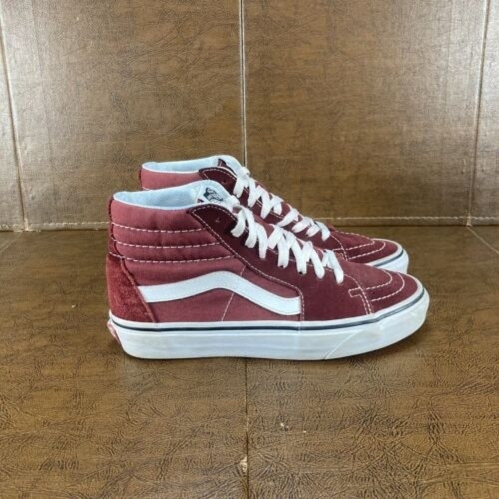 Vans Sk8 Hi Burgundy Maroon Sneakers Shoes, Women’s Size 7